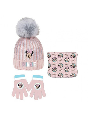 SET GORRO-BRAGA-GUANTES NIÑA MINNIE MOUSE DISNEY