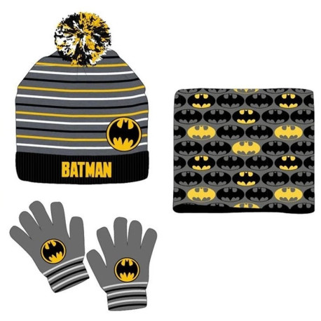 Set Invierno Infantil Batman - Gorro, Braga Polar y Guantes | Licencia Oficial DC Comics