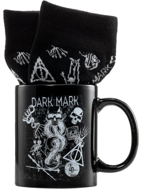 Set regalo con taza y calcetines Harry Potter Artes Oscuras 315 ml y TU 36-41