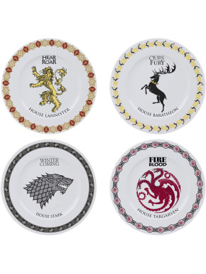 GAME OF THRONES - Set of 4 Plates - Houses 