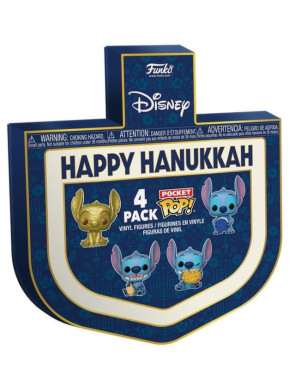 StitchHoliday 2024 Pack de 4 Figura Pocket POP! Vinyl Dreidel Box 4 cm