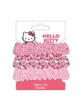 ACCESORIOS PELO COLETERO DE TELA 3 PIEZAS HELLO KITTY