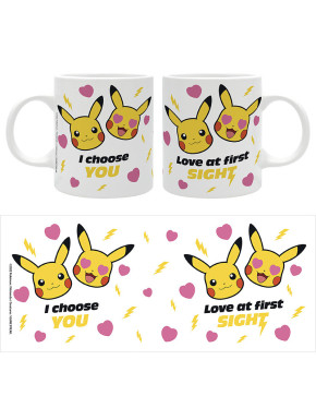 Tazas Pokémon 320 ml con Pikachu y frases amorosas