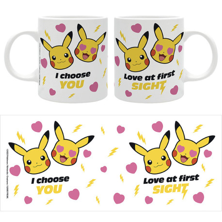 Tazas Pokémon 320 ml con Pikachu y frases amorosas