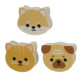 Set de 3 Gomas de Borrar Gato, Perro Pug Carlino, Perro Shibu Inu