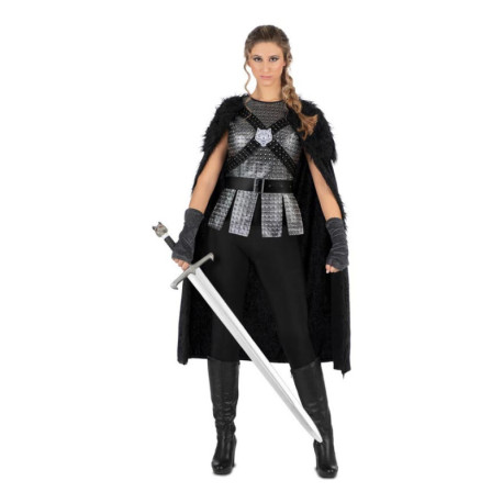 Disfraz de Dama Medieval negro con capa para mujer