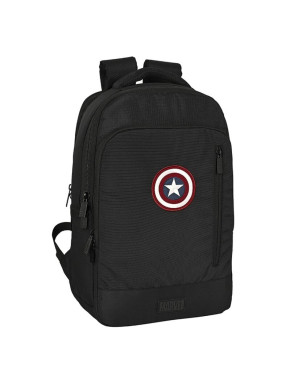 Mochila para portátil Logo Capitán América Teen negra 44 cm