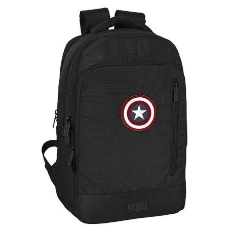 Mochila para portátil Logo Capitán América Teen negra 44 cm