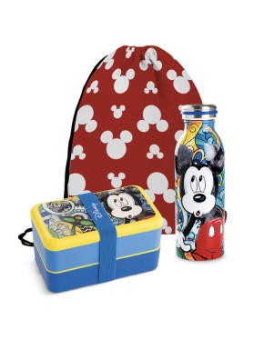 Set de Fiambrera con Botella Térmica Mickey Mouse Forever & Ever + bolsa