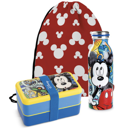 Set de Fiambrera con Botella Térmica Mickey Mouse Forever & Ever + bolsa