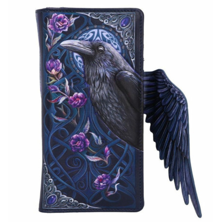 Cartera Tarjetero Ravens Flight en relieve 18,5 cm