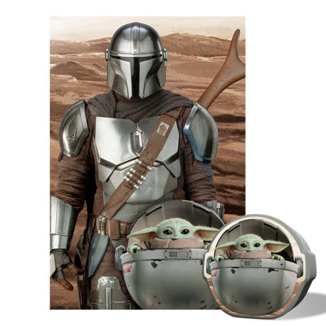 Puzzle lenticular en caja 3D Star Wars The Mandalorian y Grogu