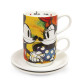 Set 2 tazas y platos Expresso, apilables Mickey & Minnie, Love Green