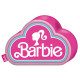 Cojín logo y silueta Barbie rosa 40 x 28 cm