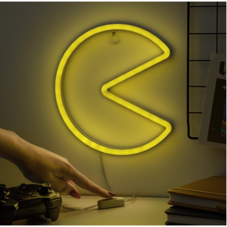 Lámpara LED estilo neón Pac-Man para pared