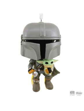 Adorno Funko Pop! Mandalorian con Grogu 8 cm