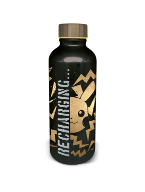 Botella metálica Pikachu cargando (negro) 755 ml