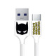 Cable 3.0 USB a Tipo C Batman logo y máscara 1m