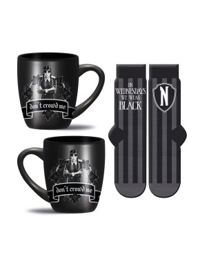 Set regalo con taza y calcetines Wednesday en color negro 315 ml y TU 36-41