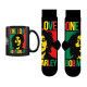 Conjunto de caneca e meias Bob Marley