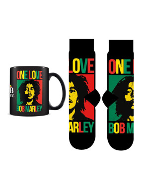 Set regalo con taza y calcetines Bob Marley 315 ml y TU 36-41