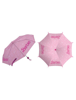 Paraguas plegable logo Barbie rosa 52 cm (arco)