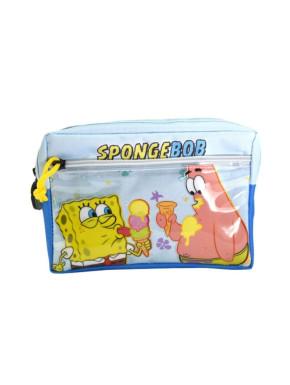 Estuche de Lápices con Múltiples Bolsillos Bob Esponja PVC. Nylon