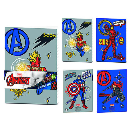 Pack x2 cuadernos de ejercicios A5 Avengers (Hero Club) 21 x 14,5 cm