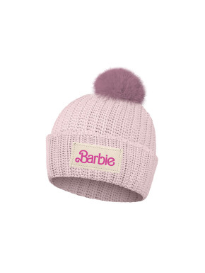 Gorro con pompón logo Barbie rosa Talla única (56-58 cm)