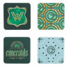 Set de 4 posavasos Wicked Ciudad Esmeralda con acabado metálico y relieve