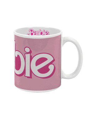 Taza de cerámica logo Barbie rosa/blanco 350 ml