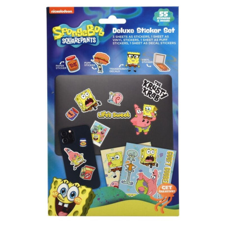 Set de pegatinas de lujo Bob Esponja 3 hojas A5