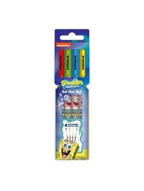 Set de Bolígrafos de Gel Bob Esponja pack de 4