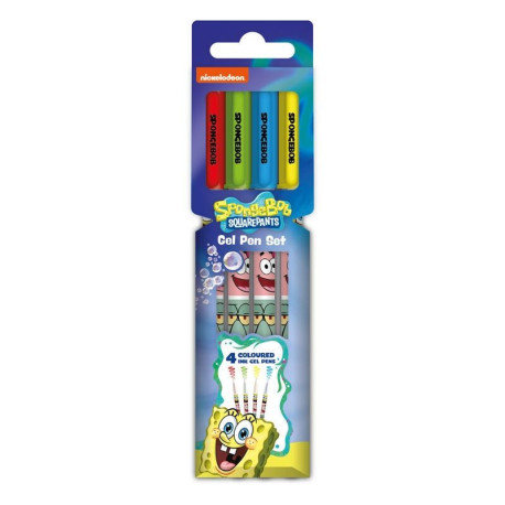 Set de Bolígrafos de Gel Bob Esponja pack de 4