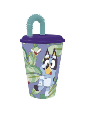 Vaso con caña maleable Bluey 430 ml