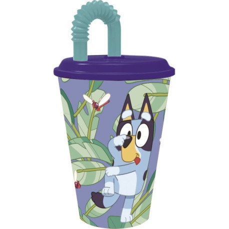 Vaso con caña maleable Bluey 430 ml