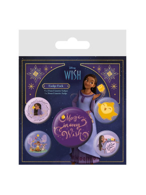 Set de 5 chapas Wish (Magic in every Wish) 3,8 cm y 2,5cm