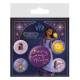 Set de 5 chapas Wish (Magic in every Wish) 3,8 cm y 2,5cm