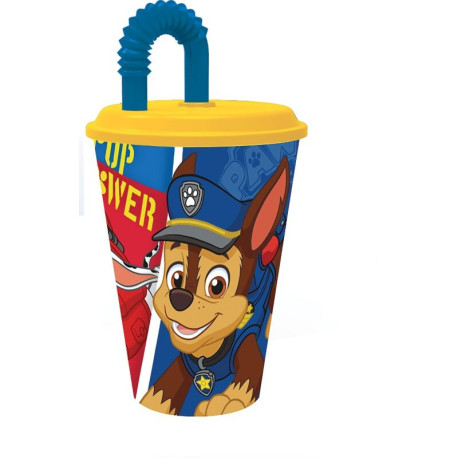 Vaso con caña maleable Patrulla Canina Pup Power 430 ml