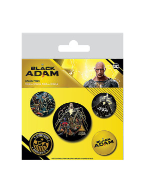 Set de chapas ( 5 unidades) Black Adam (Justice Society) 1 X 3,8 CM/ 4 x 2,5cm