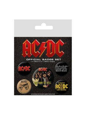 Set de chapas ( 5 unidades) AC/DC 1X 3,8 CM/4 x 2,5cm