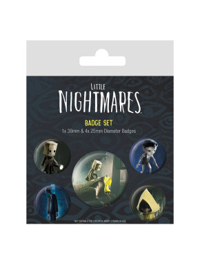 Set de chapas (5 unidades) Little Nightmares II Medidas: 1 X 3,8 CM/ 4 x 2,5cm