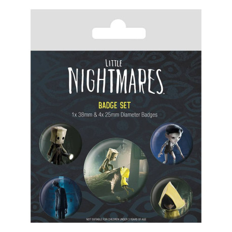 Set de chapas (5 unidades) Little Nightmares II Medidas: 1 X 3,8 CM/ 4 x 2,5cm