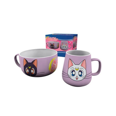 SAILOR MOON - Breakfast Set Mug + Bowl - Luna & Artemis