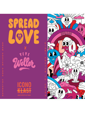 Póster Gigante para Colorear \"Spread Love\" de Yeye Weller Iconoklast