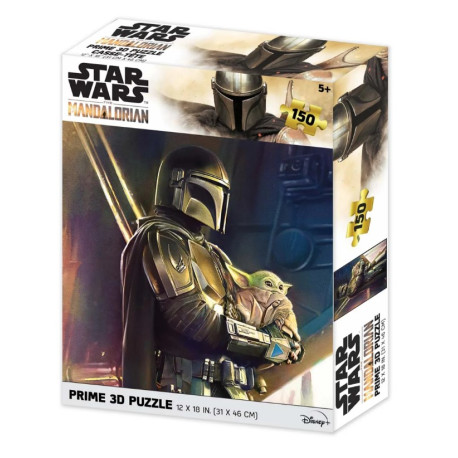 Puzzle lenticular The Mandalorian Mando y Grogu 200 piezas