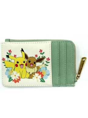 Tarjetero Pikachu & Eevee Floral