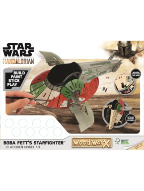 Maqueta de Madera para Pintar Star Wars: Bobba Fett Slave 1