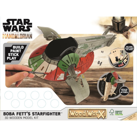 Maqueta de Madera para Pintar Star Wars: Bobba Fett Slave 1