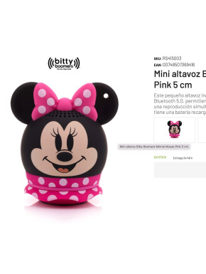 Mini Altavoz Bitty Boomers Minnie Mouse Pink 5 cm